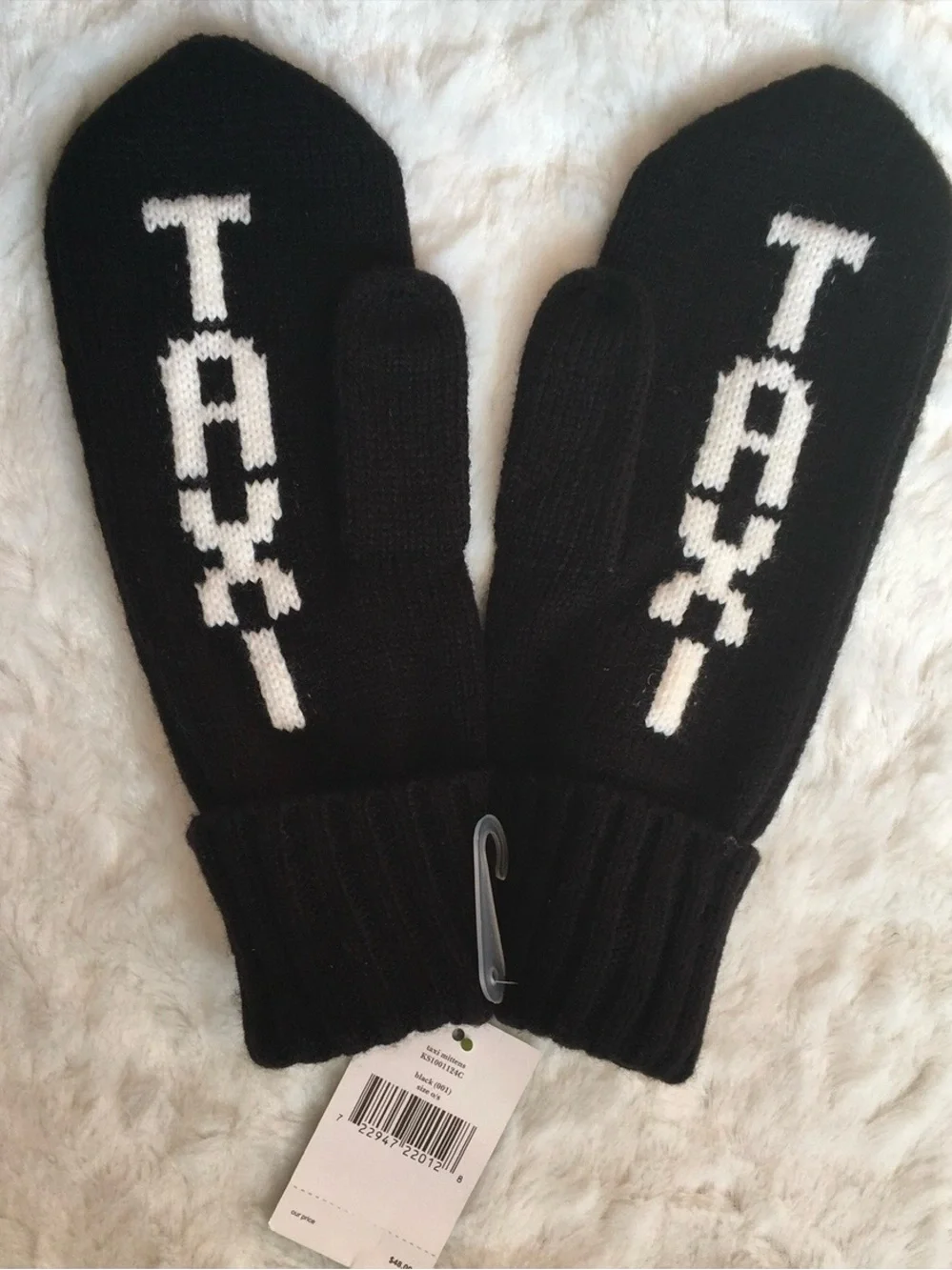 Kate Spade Taxi Black Mittens
